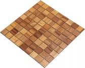 wodewa houtmozaïek I origineel teak I vierkant mozaïek afmeting 30 x 30 mm - de revolutie van hout voor wanden en vloeren 1 stuk