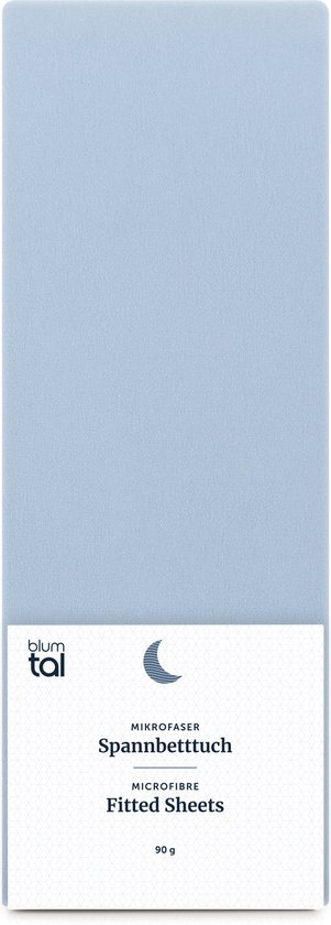 Drap Housse Draps housses - Hoeslaken Housse Microfibre - 90 x 200 x 30cm - Katoen - Bleu Clair
