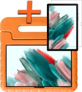 Hoes Geschikt voor Samsung Galaxy Tab A8 Hoes Bumper Kindvriendelijk Kids Case Kinderhoes Met Screenprotector - Hoesje Geschikt voor Samsung Tab A8 Hoesje Shockproof Cover Hoes - Oranje
