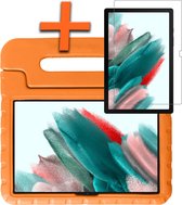 Samsung Galaxy Tab A8 Hoes Kids Case Oranje Met Screenprotector Beschermglas - Samsung Tab A8 Kinderhoes Cover Oranje