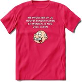 We proosten op je hoofd zonder haren T-Shirt | Grappig Abraham 50 Jaar Verjaardag Kleding Cadeau | Dames – Heren - Roze - M