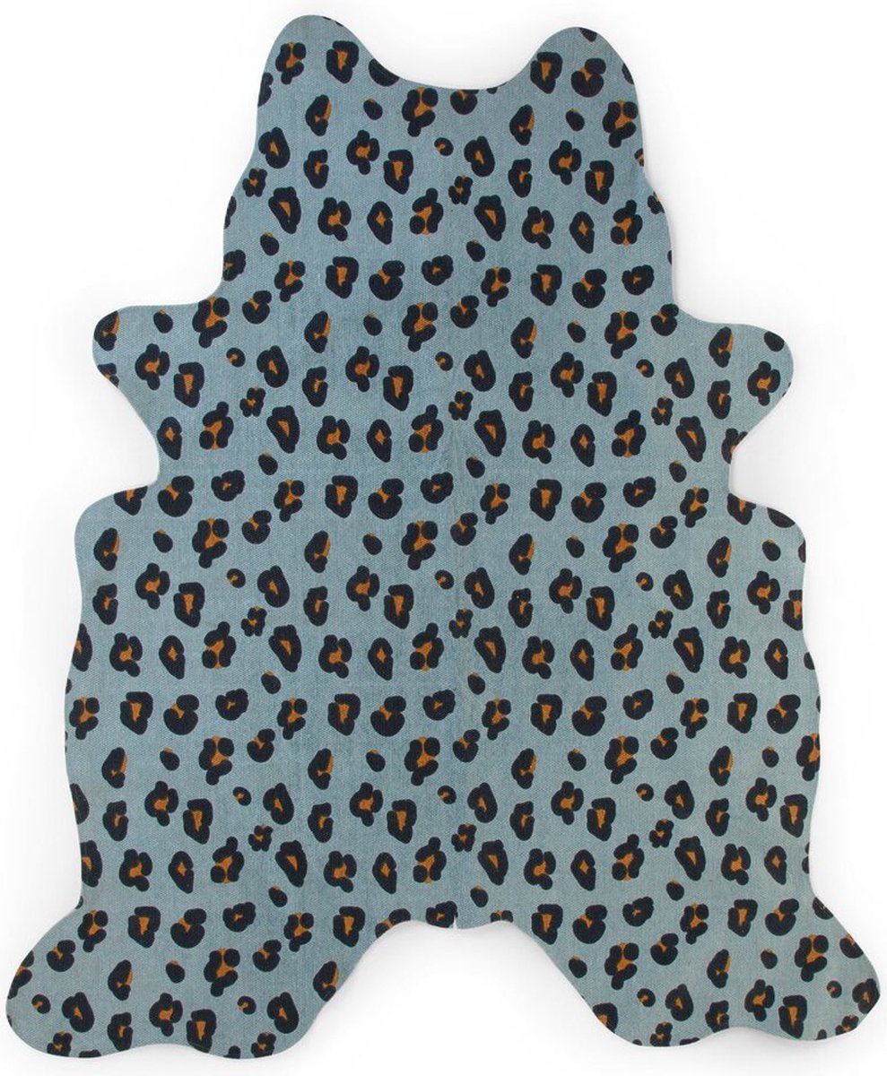Kindertapijt Leopard - 145x160 Cm - Blauw