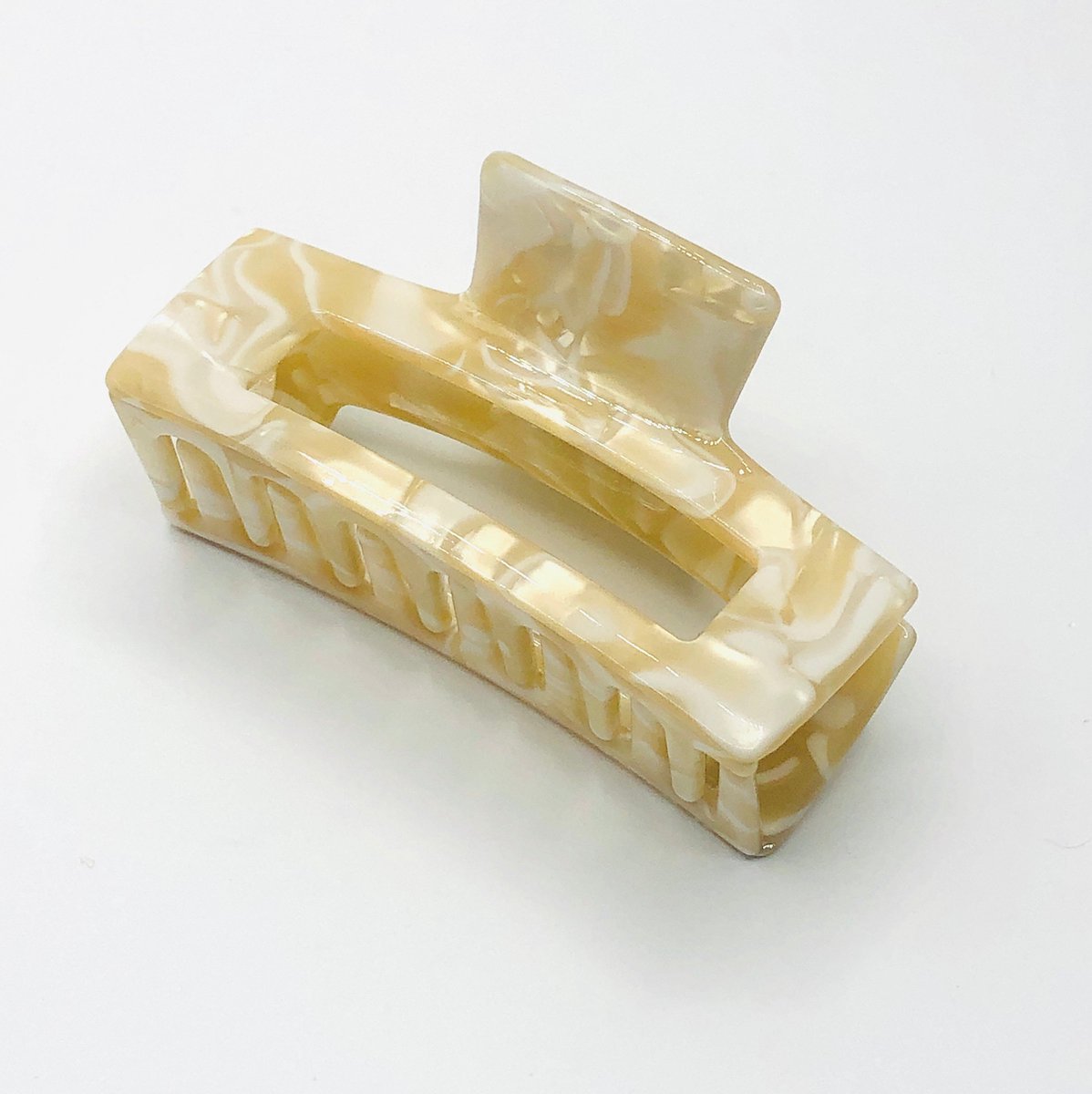 SQÓN - Medium Haarclip Ivory 7,5 cm - Gemaakt van acetaat - No plastic