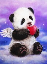 Diamond Painting - Panda - Engel - Vleugels - Moederdag - 40x50 - Full Painting - Hobby - Vierkante Steentjes - Volwassenen - Kado - Kerst - Vaderdag