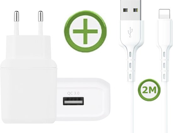 Chargeur Fast iPhone/iPad + Câble Chargeur iPhone 2 Mètres - Chargeur USB  iPhone +... | bol.com