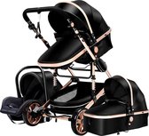 Kinderwagen/ Poussette/ Baby Stroller - 3 in 1 - Kinderwagen + Slaapbed + Autostoel: Zwart