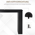 Table de bar HOMCOM table haute de cuisine mange-debout comptoir - dim. 112L x 57l x 106H cm - 3 étagères - noir - Maison