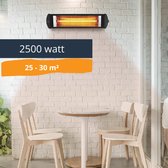 KUMTEL Infrarood Heater 2500 Watt - Terrasverwarmer - Wand- en Plafondmontage - Waterdicht IP55 - 5 Vermogensniveaus - Terrasverwarmer - Zwart - Terras Verwarming Elektriciteit - 3