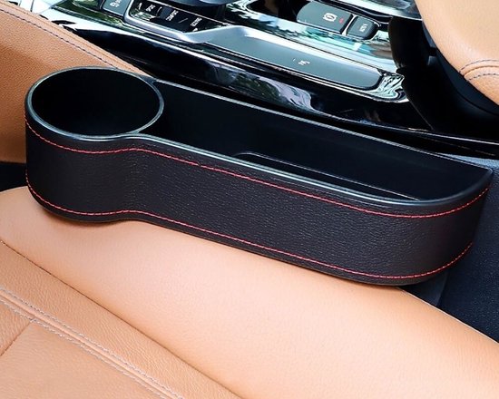 LP Trade Centrale armleuning voor Adam, accessoire voor opbergconsole en armsteun met organizervak, reserveonderdeel voor auto-interieur, zwart kunstleer, zwarte naad