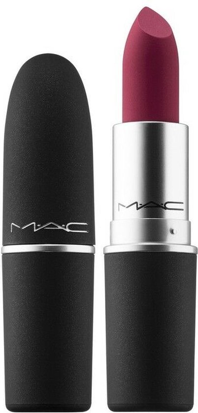MAC Cosmetics Powder Kiss Rouge à lèvres mat Burning Love 305 Vin de Bordeaux
