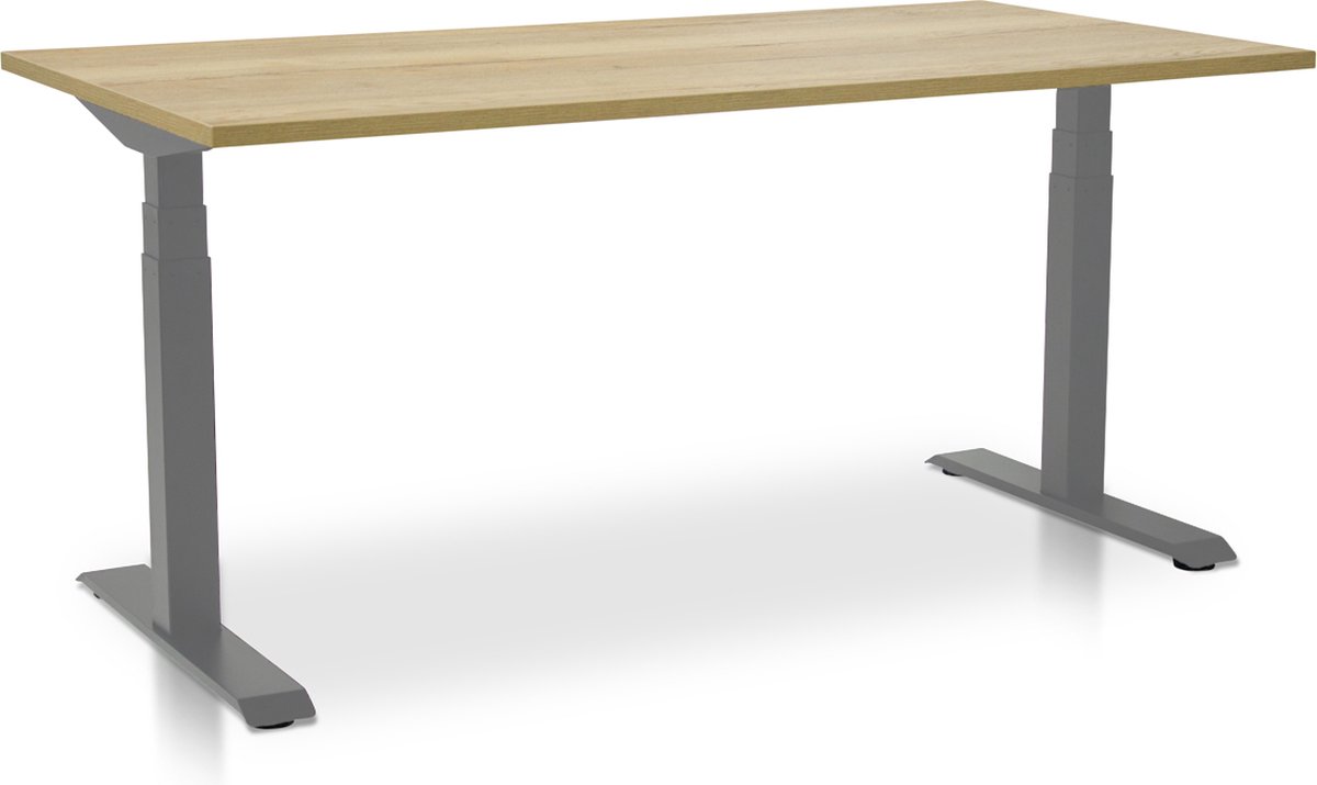 Zit-sta bureau elektrisch verstelbaar - MRC PRO-L 2.0 NEN-EN 527 | 180 x 80 cm | frame aluminium - blad robuust eiken | memory functie met 4 standen | 150kg draagvermogen