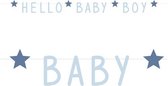 Guirlande de lettres - Guirlande de naissance - Naissance garçon - Hello baby boy - karton 1 mètre - bleu