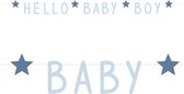 Letterslinger - Geboorte slinger - Geboorte jongen -  Hello baby boy - 1 meter karton - blauw