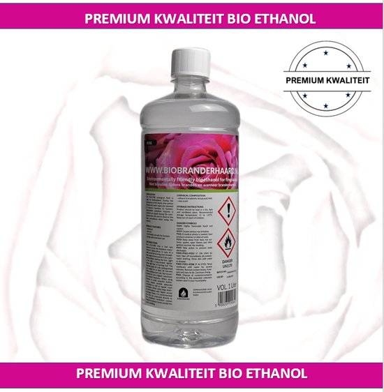biobranderhaard | fles bio ethanol met zachte rozengeur| Premium bio -  ethanol | 1... | bol.com