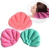 Badkussen - opblaasbaar badkussen - inflatable pillow - Schelp -roze/blauw/wit