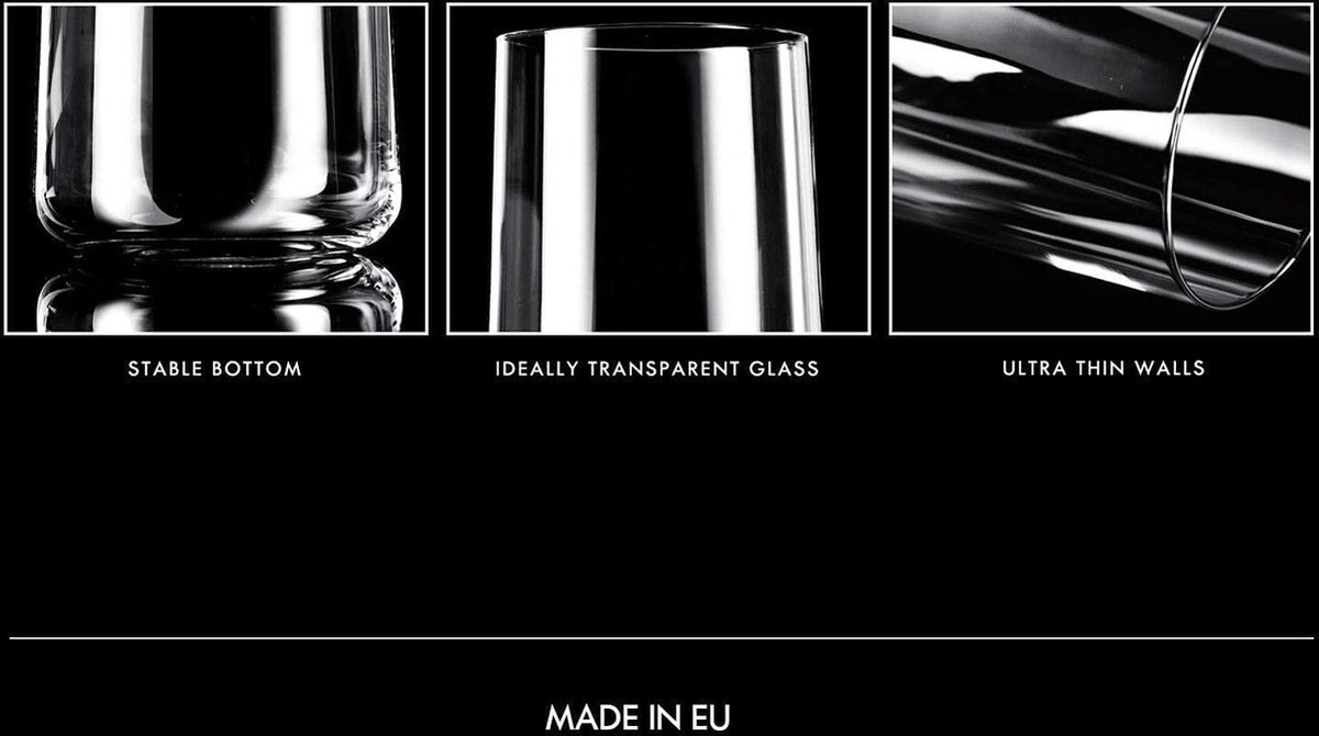 Krosno Waterglazen Longdrinkglazen Drinkglazen | Set van 12 | 540 ML | Avant-Garde Collectie | Perfect voor thuis, restaurants en feestjes | Vaatwasser- en magnetronbestendig — afbeelding 2