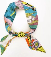 Emilie scarves - Sjaal - Haarsjaal - Tas handvat lint - gekleurd - luipaard