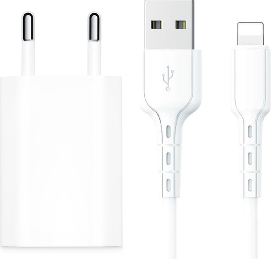 Napier Stam kunst Oplader iPhone - Inclusief USB naar Apple Lightning Kabel - Wit - Geschikt  voor Apple... | bol.com