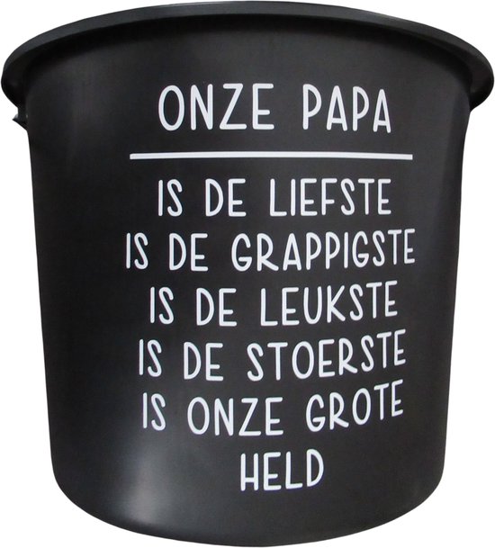 Cadeau Emmer - Onze Papa - 12 liter - zwart - cadeau - geschenk - gift -  kado -... | bol.com