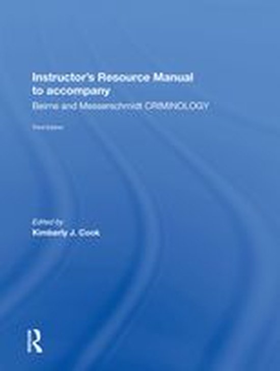 Instructor's Manual To Accompany Criminology - cover