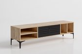 Hoppa! Milan TV Kast - TV Meubel 160 cm - Atlantic Pine/Black