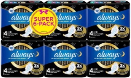 Always Ultra Secure Night (Maat 4) Maandverband -  6-pack