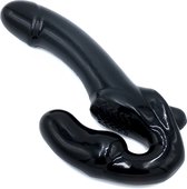 Flexibele strapless voorbinddildo vibrator zwart / Sex toys voor vrouwen / Gspot stimulatie