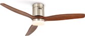 CREATE WINDCALM DC STYLANCE NIKKEL- Plafondventilator - Plafondventilator met Afstandsbediening - 6 Snelheden - Timer - Zomer/Winter functie - met Verlichting 132 cm
