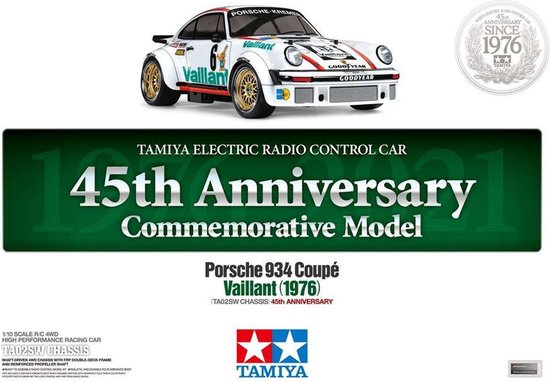 ホビーラジコン TAMIYA Porsche 934 Vaillant 1/10 47477 1:10 Tamiya 47477 RC 45 Years Porsche 934 RSR Vaillant Car RC