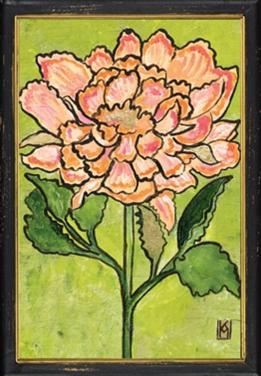 MEA Lijstje hout zwart Pioenroos, 34x23,5cm Zie foto