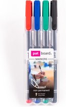 PATboard - modubooq - Niet-permanente marker pen set - 4x - Rood, groen, zwart (0.6mm) & blauw (2.5mm)