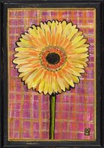 Lijstje hout zwart Gerbera, 34x23,5cm