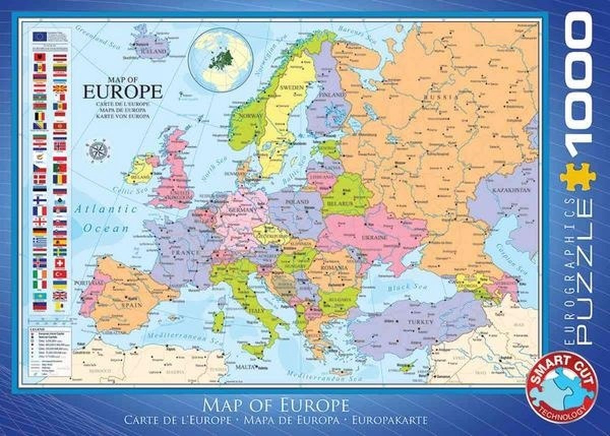 Map of Europe Puzzel (1000 stukjes)