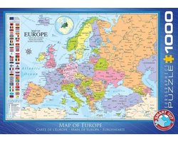 Eurographics - Kaart van Europa (Map of Europe) - 1000 stukjes 68×48cm (b×h) - Legpuzzel