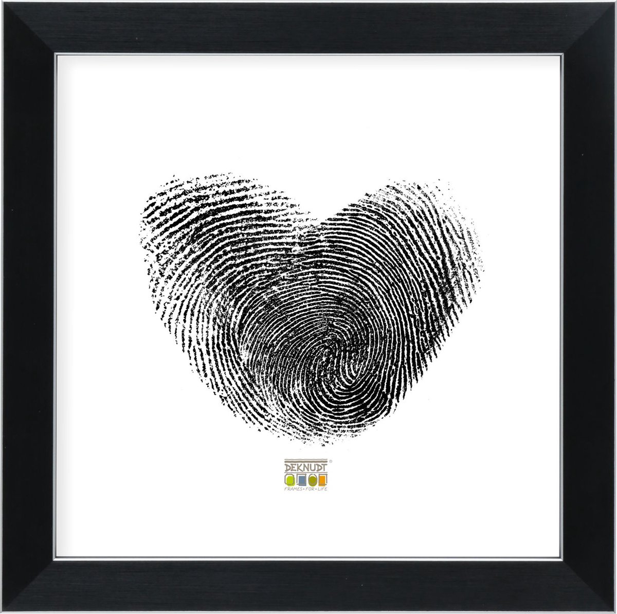 Deknudt Frames Fotolijst - Zwart met zilverbies -S41VK2 - 40x40 cm