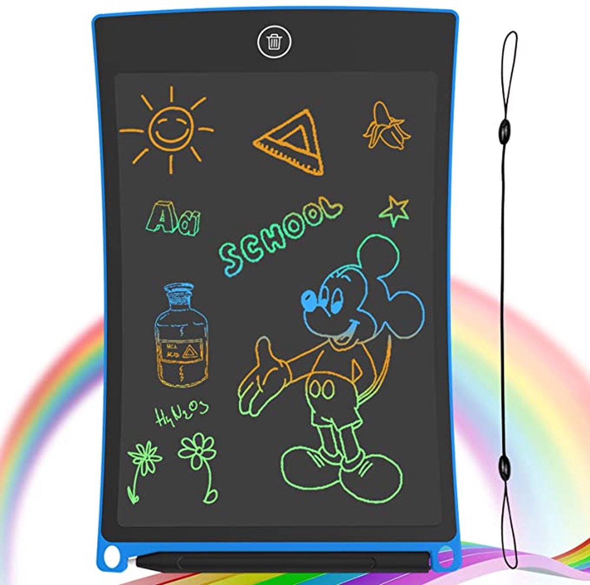 Tekentablet - Lcd-schrijfbord met kleurrijk scherm, 10 inch wisbaar tekenblok Doodle board, grafische tablet tekenbord met schakelslot, cadeau voor kinderen en volwassenen (10 inch, blauw)
