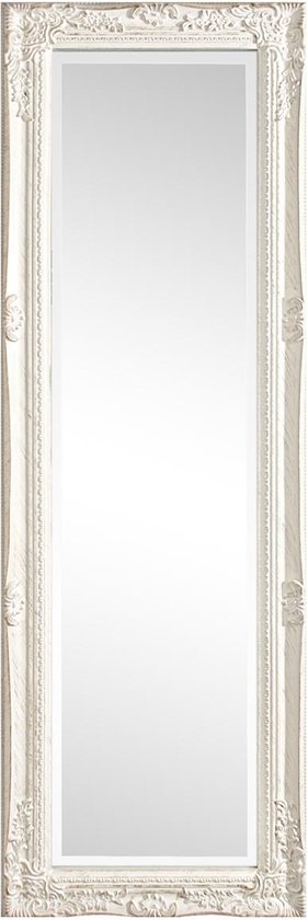Bizzotto lange wandspiegel Miro met frame van wit paulowniahout 132 x 42cm