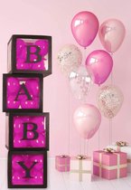 Baby Decoratie Dozen - Gender Reveal - Baby shower - Verjaardag - Baby feest - Zwart - Roze - Meisje | Dera Decorations