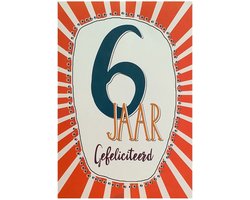Verjaardagskaart 6 Jaar - Wenskaart Verjaardag - Kaart 6 Jaar