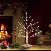 Decoratieve lichtboom, lichtboom met 80 warmwitte leds, 45 cm lichttakken voor tafeldecoratie, timer USB en batterijen, voor Kerstmis, Pasen, party, interieurdecoratie (80 gestreept)