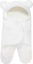 Sac de couchage bébé ours en peluche de BonBini - couverture enveloppante - couverture d'emmaillotage ours en peluche gris doux nouveau-né - 3-6 mois - Wit
