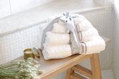 Maison Ismenia-Luxe-Handdoekenset-Biologisch-100% Katoen-Wit-Set van 4-Superzacht-Snel absorberend-Cadeau