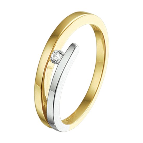 The Jewelry Collection Ring Diamant 0.05 Ct. - Bicolor Goud