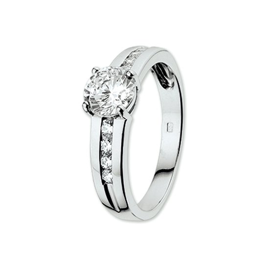 The Jewelry Collection Ring Zirkonia - Witgoud (14 Krt.)