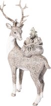 Kerstdecoratie Beeld Hert 15*9*26 cm Grijs Kunststof Decoratief Figuur Decoratieve Accessoires Kerstdecoratie voor Binnen