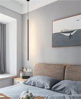 SANIP® Moderne hanglamp 60cm - Binnenlamp - Designlamp - Industriële Hanglamp - Lamp voor slaapkamer - Minimalistische hanglamp - Ingebouwde LED lamp - Zwart