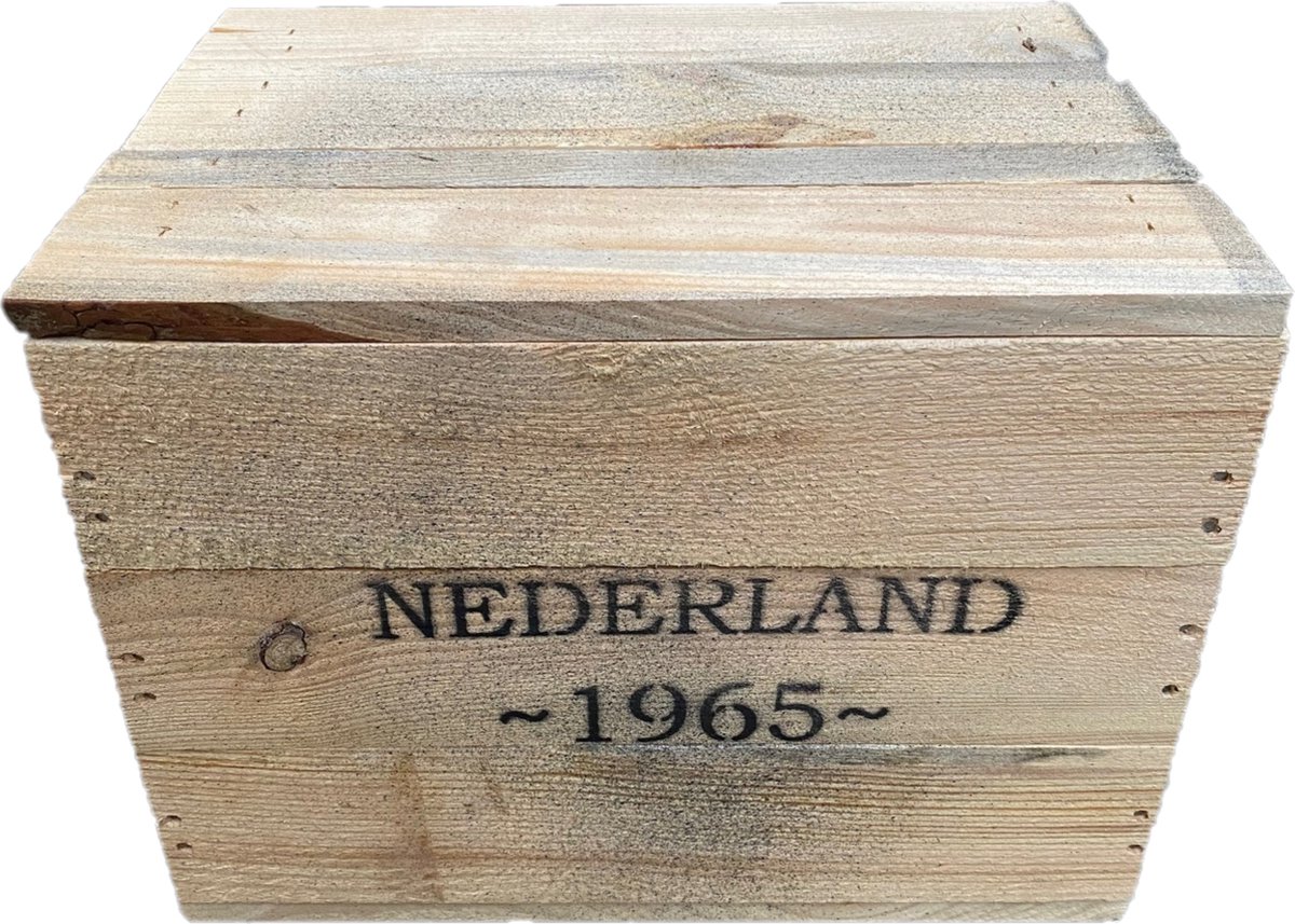 Houten Kist Met Opdruk ''Nederland 1965''