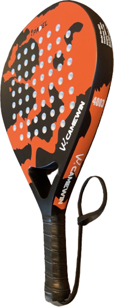 Camewin - Padelracket - 360gr - Oranje / Zwart - Carbon - power en controle - Padel - Racket - Tennis