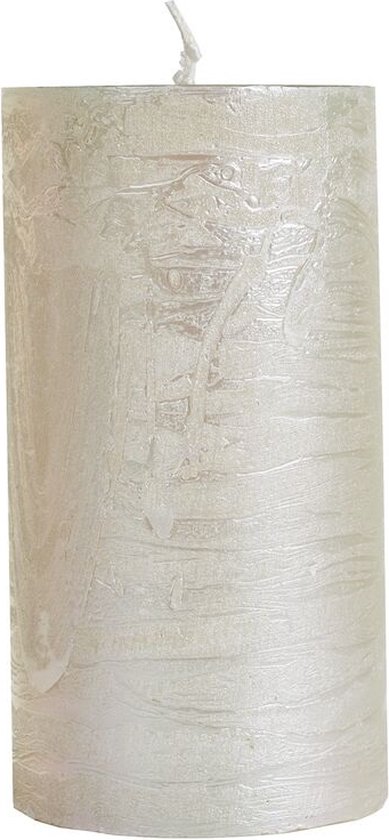 SPAAS Metallic cilinderkaars 70/130 mm, ± 60 uur, geurloos - parelmoer