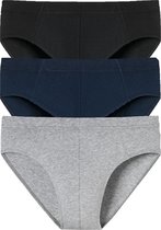 SCHIESSER 95/5 Essentials supermini slips (3-pack) - zwart - blauw en grijs - Maat: XXL